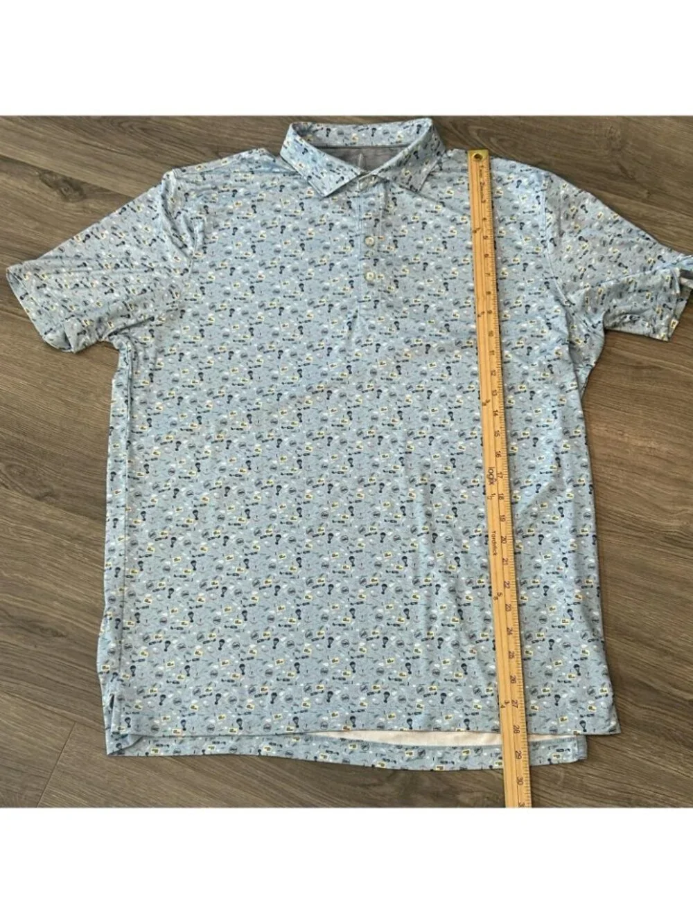 Johnnie-O Featherweight Polo Shirt Mens L Gulf Blue Air Mailed Golf Performance